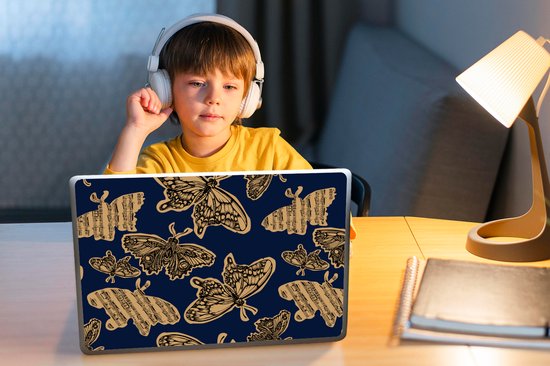Sticker ordinateur portable - 14 pouces - Motif - Musique - Papillons