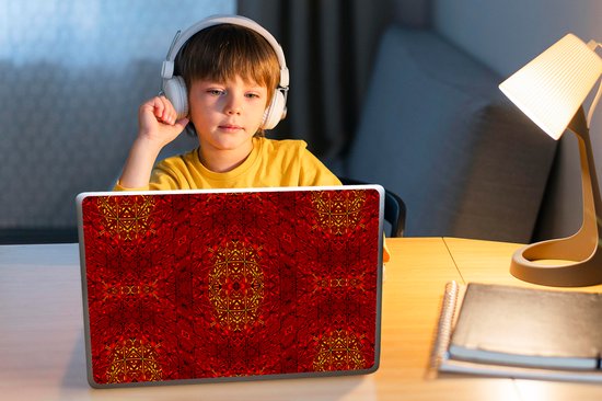 Sticker ordinateur portable - 14 pouces - Motif - Abstrait - Rouge