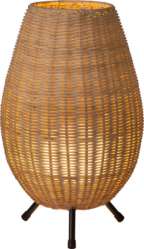 Lucide COLIN - Lampe de table - Ø 22 cm - 1xG9 - Bois clair