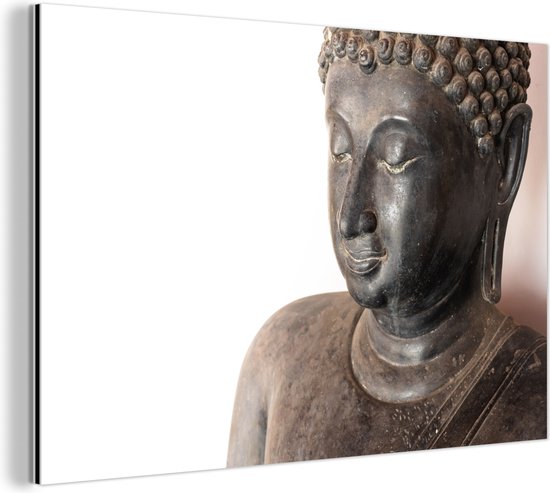 Karakteriseren Manga trechter Wanddecoratie Metaal - Aluminium Schilderij Industrieel - Boeddha hoofd van  steen -... | bol.com