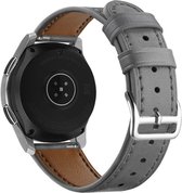 Strap-it Smartwatch bandje 20mm - leren horlogebandje geschikt voor Samsung Galaxy Watch 42mm / Watch 3 41mm / Galaxy Watch Active2 40 & 44mm / Gear Sport - Huawei Watch GT 2 / GT 3 42mm / GT 3 Pro 43mm - grijs
