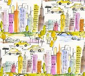 NEW YORK GETEKEND BEHANGPAPIER | Kinderkamer - meerkleurig geel oranje - A.S. Création Boys & Girls 6