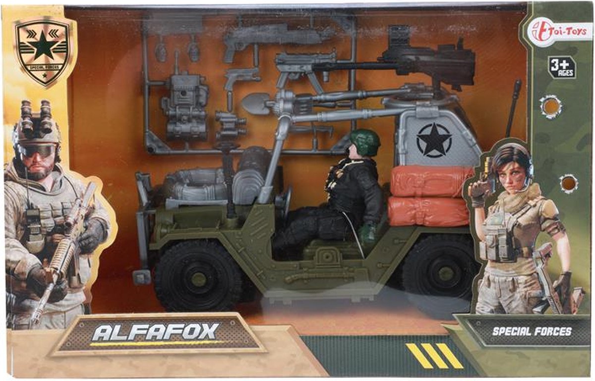 Toi Toys Alfafox Ensemble de jeu militaire avec accessoires