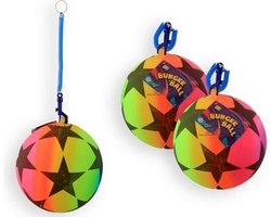 foto van Bal rainbow star met elastiek Ø21cm 80 gram