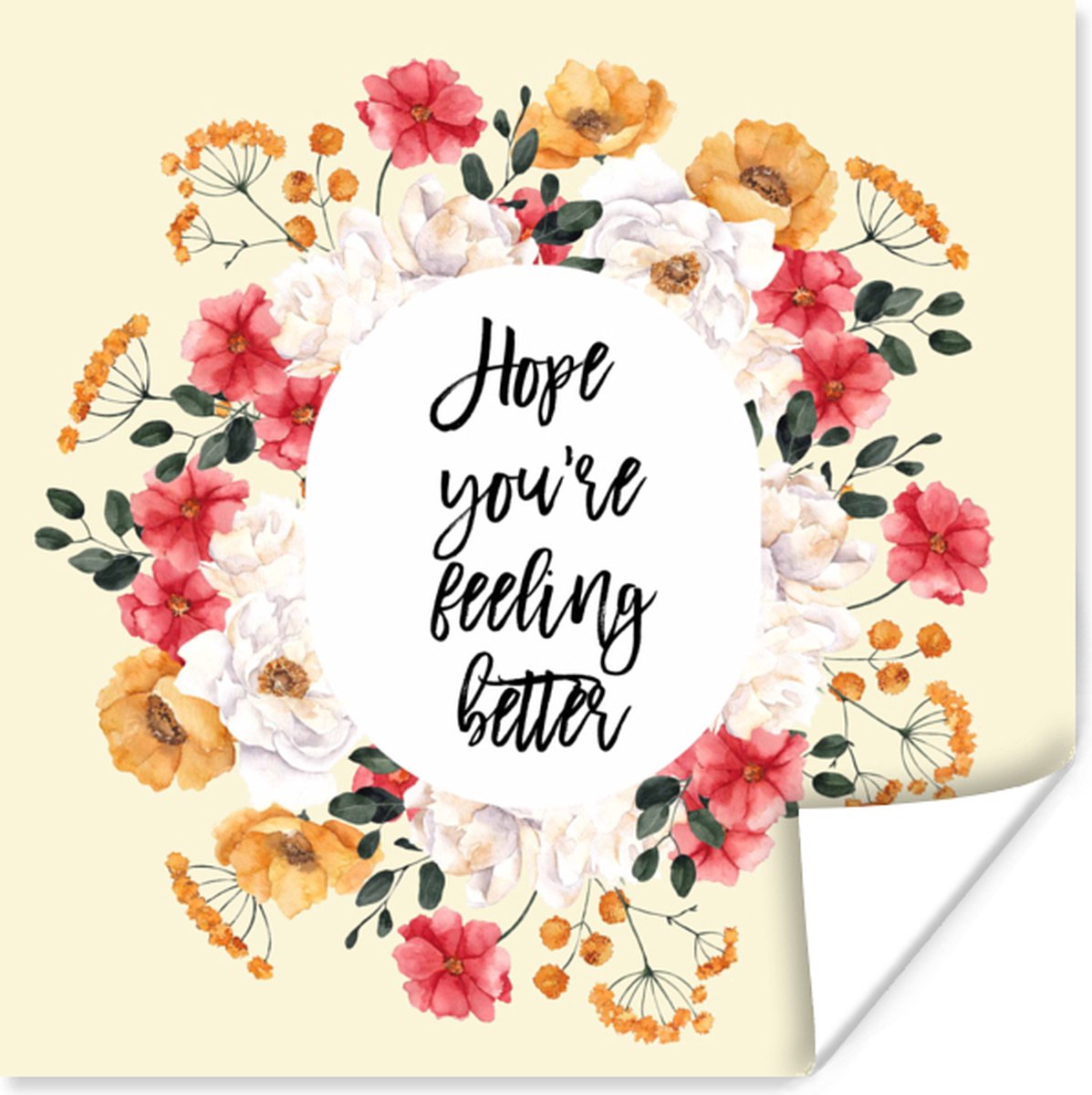 Poster Sterkte - Quotes - Plant - Hope - 50x50 cm