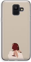 Case Company® - Samsung Galaxy A6 (2018) hoesje - I drink wine - Soft Cover Telefoonhoesje - Bescherming aan alle Kanten en Schermrand