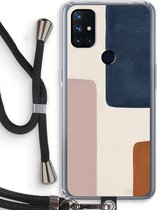 Case Company® - OnePlus Nord N10 5G hoesje met Koord - Geo #5 - Telefoonhoesje met Zwart Koord - Bescherming aan alle Kanten en Over de Schermrand