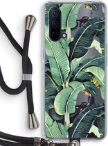 Case Company® - OnePlus Nord CE 5G hoesje met Koord - Bananenbladeren - Telefoonhoesje met Zwart Koord - Bescherming aan alle Kanten en Over de Schermrand