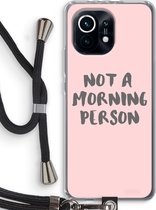 Case Company® - Xiaomi Mi 11 hoesje met Koord - Morning person - Telefoonhoesje met Zwart Koord - Bescherming aan alle Kanten en Over de Schermrand