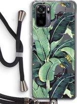 Case Company® - Xiaomi Redmi Note 10 Pro hoesje met Koord - Bananenbladeren - Telefoonhoesje met Zwart Koord - Bescherming aan alle Kanten en Over de Schermrand