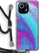 Case Company® - Xiaomi Mi 11 hoesje met Koord - Zweverige regenboog - Telefoonhoesje met Zwart Koord - Bescherming aan alle Kanten en Over de Schermrand