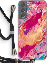 Case Company® - Samsung Galaxy S22 Plus hoesje met Koord - Pastel Echoes - Telefoonhoesje met Zwart Koord - Bescherming aan alle Kanten en Over de Schermrand