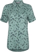 Mintgroene blouse met bloemen van viscose