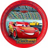 feestborden Cars junior 23 cm karton rood 8 stuks
