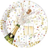 feestborden Sparkling 23 cm karton wit 8 stuks