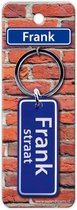 sleutelhanger straatnaam Frank 9 cm staal blauw