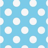 servetten stippen 33 x 33 cm 16 stuks lichtblauw