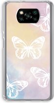 Case Company® - Poco X3 Pro hoesje - White butterfly - Soft Cover Telefoonhoesje - Bescherming aan alle Kanten en Schermrand