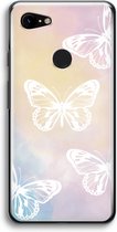 Case Company® - Google Pixel 3 hoesje - White butterfly - Soft Cover Telefoonhoesje - Bescherming aan alle Kanten en Schermrand