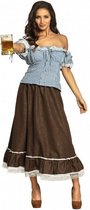 Frau MÃ¼ller kostuum dames bruin/blauw maat 40/42