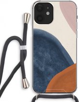 Case Company® - iPhone 12 hoesje met Koord - Geo #1 - Telefoonhoesje met Zwart Koord - Extra Bescherming aan alle Kanten en Over de Schermrand