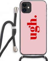 Case Company® - iPhone 11 hoesje met Koord - Ugh - Telefoonhoesje met Zwart Koord - Extra Bescherming aan alle Kanten en Over de Schermrand