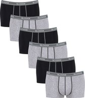 Sloggi Retro Short 6-Pack Heren Onderbroeken - Grijs/Zwart - Maat L