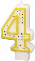 verjaardagskaars 4 jaar 7,3 cm wax geel