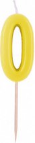 cijferkaars ''0'' 4,5 cm wax geel