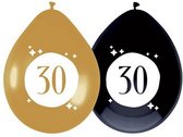 ballonnen 30 opdruk 30 cm latex goud/zwart
