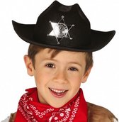 cowboyhoed Sheriff junior 30 x 10 cm vilt zwart