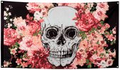 banner DÃ­a de los Muertos 150 cm polyester zwart/roze/wit