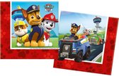 servetten Paw Patrol junior 33 cm papier rood 20 stuks