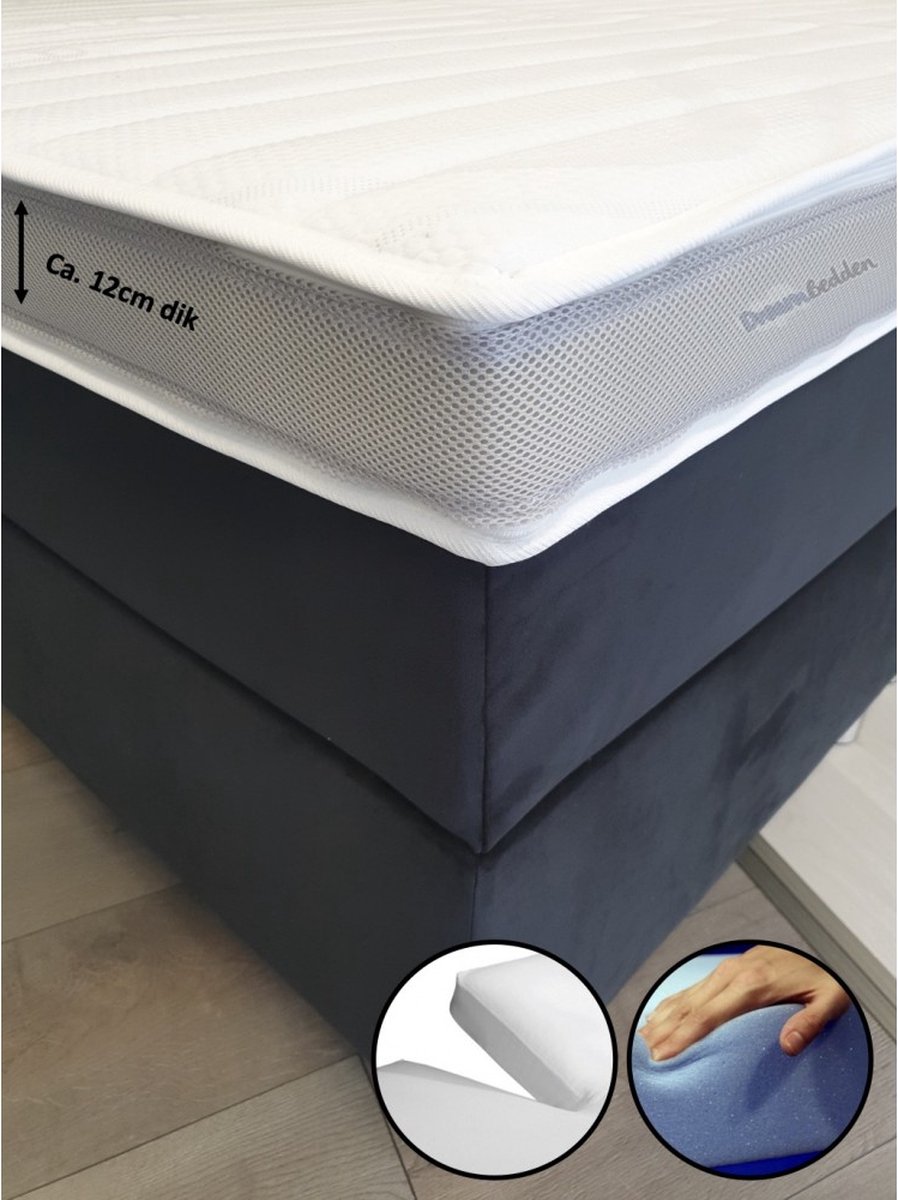 dreambedden Splitopper 180x210 - HR60 Koudschuim - Prestige Aegis - Anti Allergie - Flexibel & Ondersteunend - Ca. 12cm dik Wit