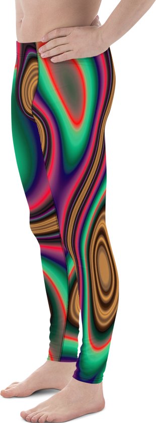 II THE MOON Sport Legging heren top kwaliteit, wordt per bestelling geprint, gesneden en handgenaaid met unieke RETRO print ontworpen door MOON