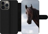 Bookcase Geschikt voor iPhone 13 Pro telefoonhoesje - Paarden - Lucht - Portret - Met vakjes - Wallet case met magneetsluiting