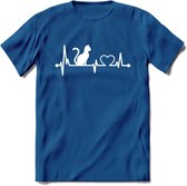 Cat Beat - Katten T-Shirt Kleding Cadeau | Dames - Heren - Unisex | Kat / Dieren shirt | Grappig Verjaardag kado | Tshirt Met Print | - Donker Blauw - XXL