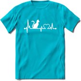 Cat Beat - Katten T-Shirt Kleding Cadeau | Dames - Heren - Unisex | Kat / Dieren shirt | Grappig Verjaardag kado | Tshirt Met Print | - Blauw - XXL