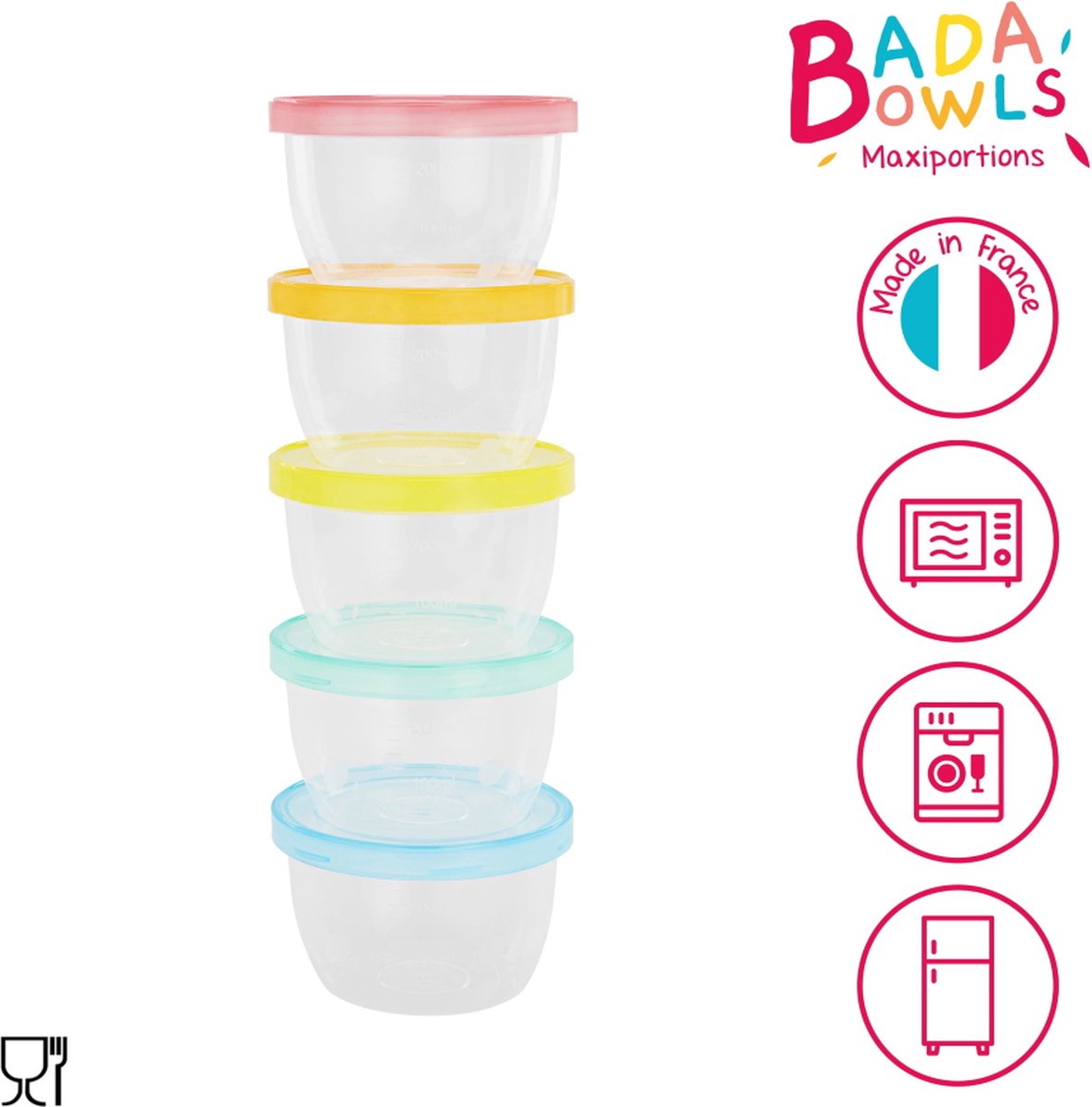 Goedkoopste Badabulle 250 ml Maxi Porties Bewaarbakjes B004304