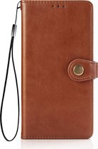 POCO X3 Pro Hoesje - Mobigear - Snap Button Serie - Kunstlederen Bookcase - Cognac - Hoesje Geschikt Voor POCO X3 Pro