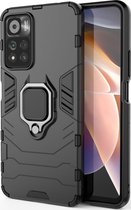 Xiaomi Redmi Note 11 Pro Plus Hoesje - Mobigear - Armor Ring Serie - Hard Kunststof Backcover - Zwart - Hoesje Geschikt Voor Xiaomi Redmi Note 11 Pro Plus