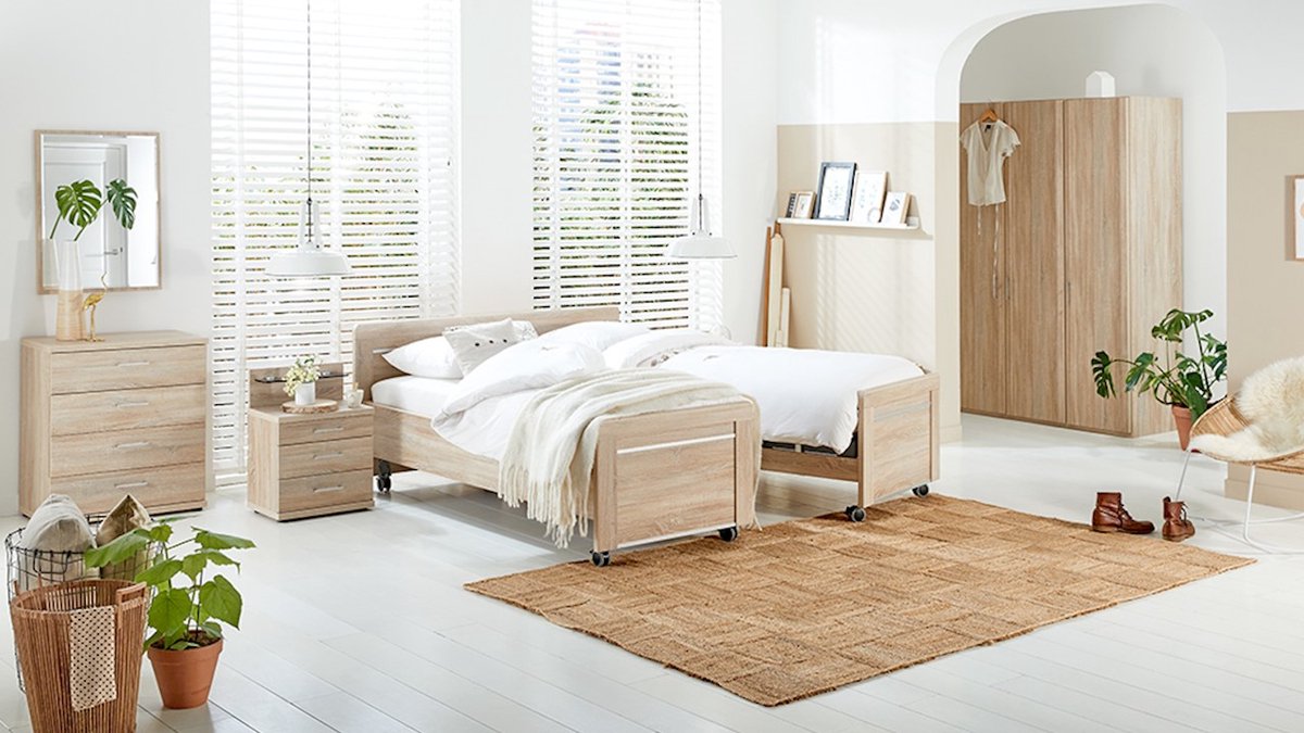 B Bright Nachtkast Bienne met 3 laden - 50 x 52 x 36 cm - sagerau eiken