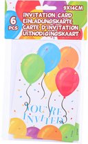 Uitnodigingskaart Ballon 12 delig met envelop