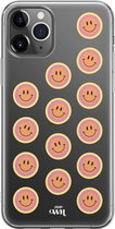 xoxo Wildhearts case voor iPhone 12 Pro Max - Smiley Double Orange - xoxo Wildhearts Transparant Case