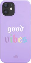 iPhone 13 mini - Good Vibes Purple - iPhone Rainbow Quotes Case