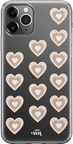 iPhone 11 Pro Max Case - Retro Hearts Nude - xoxo Wildhearts Transparant Case