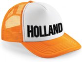 Oranje snapback cap/ truckers pet Holland zwarte letters dames en heren - supporter - Koningsdag/ EK/ WK caps