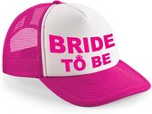 Roze fuchsia vrijgezellenfeest snapback cap/ truckers pet Bride to be ring dames - Bride to be petjes / caps