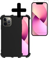 Hoes voor iPhone 13 Pro Max Hoesje Zwart Met Screenprotector Shockproof - Hoes voor iPhone 13 Pro Max Case - Shockproof Hoes voor iPhone 13 Pro Max Hoes Met Screenprotector - Zwart