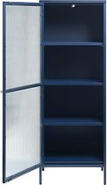 24Designs Prato Vitrinekast 1-Deur - B57 X D40 X H160 Cm - Staalblauw